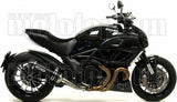 Non-Catalytic Exhaust Tip With Sound Certification Race-Tech Black Aluminium Carbon - Arrow Special Parts Compatible With Ducati Diavel (2011-2016)