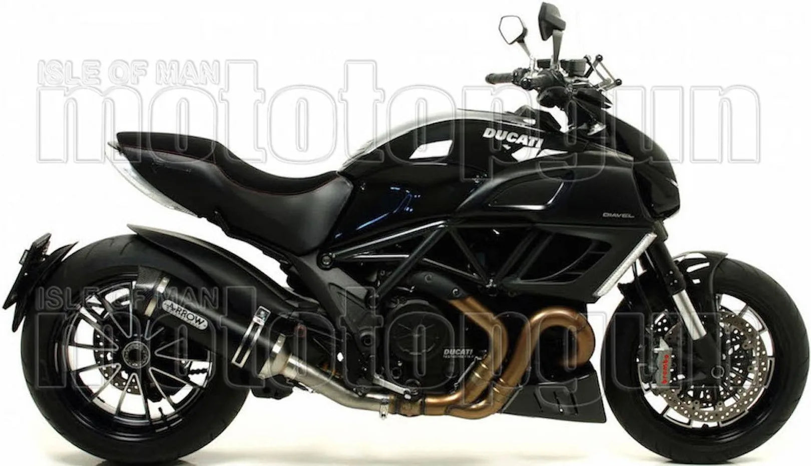 Catalytic Exhaust Tip With Sound Certification Race-Tech Black Aluminium Carbon - Arrow Special Parts Compatible With Ducati Monster 1200 (2014-2015)