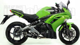 Complete Non-Catalytic Exhaust System With Sound Certification Race-Tech Black Aluminium Carbon - Arrow Special Parts Compatible With Kawasaki Er-6 N (2012-2016)