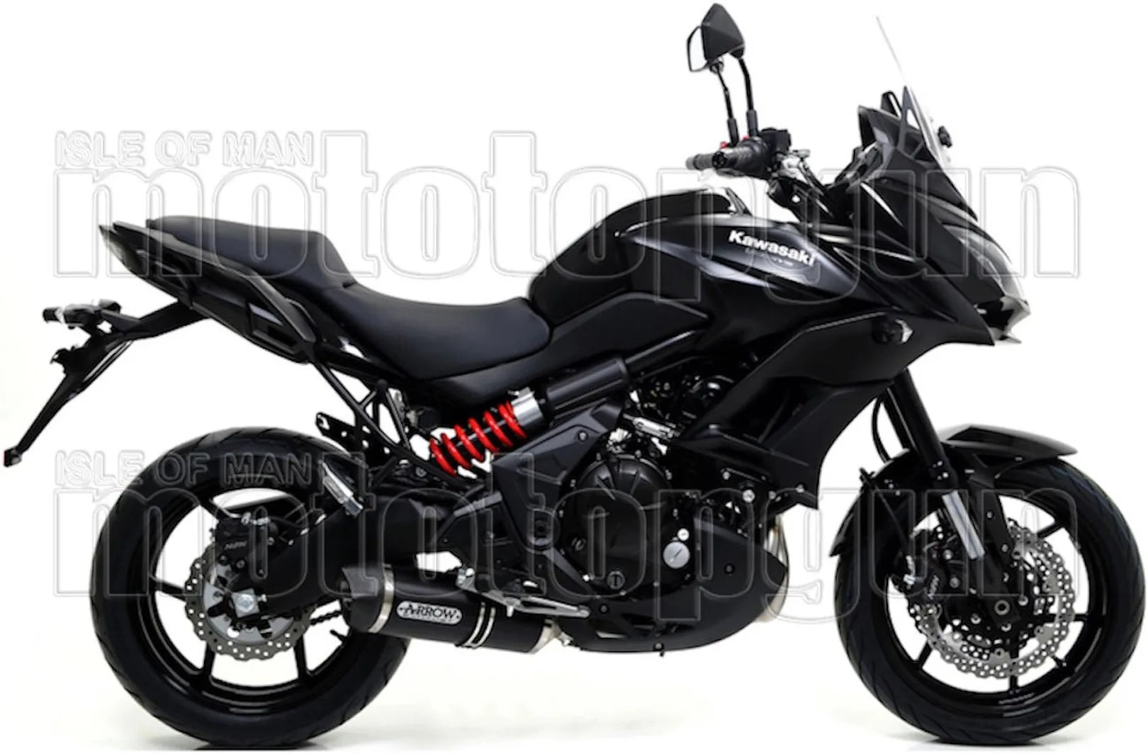 Complete Non-Catalytic Exhaust System With Sound Certification Race-Tech Black Aluminium Carbon - Arrow Special Parts Compatible With Kawasaki Versys 650 (2017-2022)