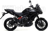 Complete Catalytic Exhaust System With Sound Certification Race-Tech Black Aluminium Carbon - Arrow Special Parts Compatible With Kawasaki Versys 650 (2017-2022)