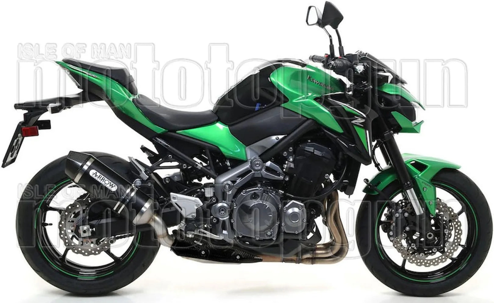 Exhaust Tip With Noise Certification Race-Tech Black Aluminium Carbon - Arrow Special Parts Compatible With Kawasaki Z 900 (2017-2019)