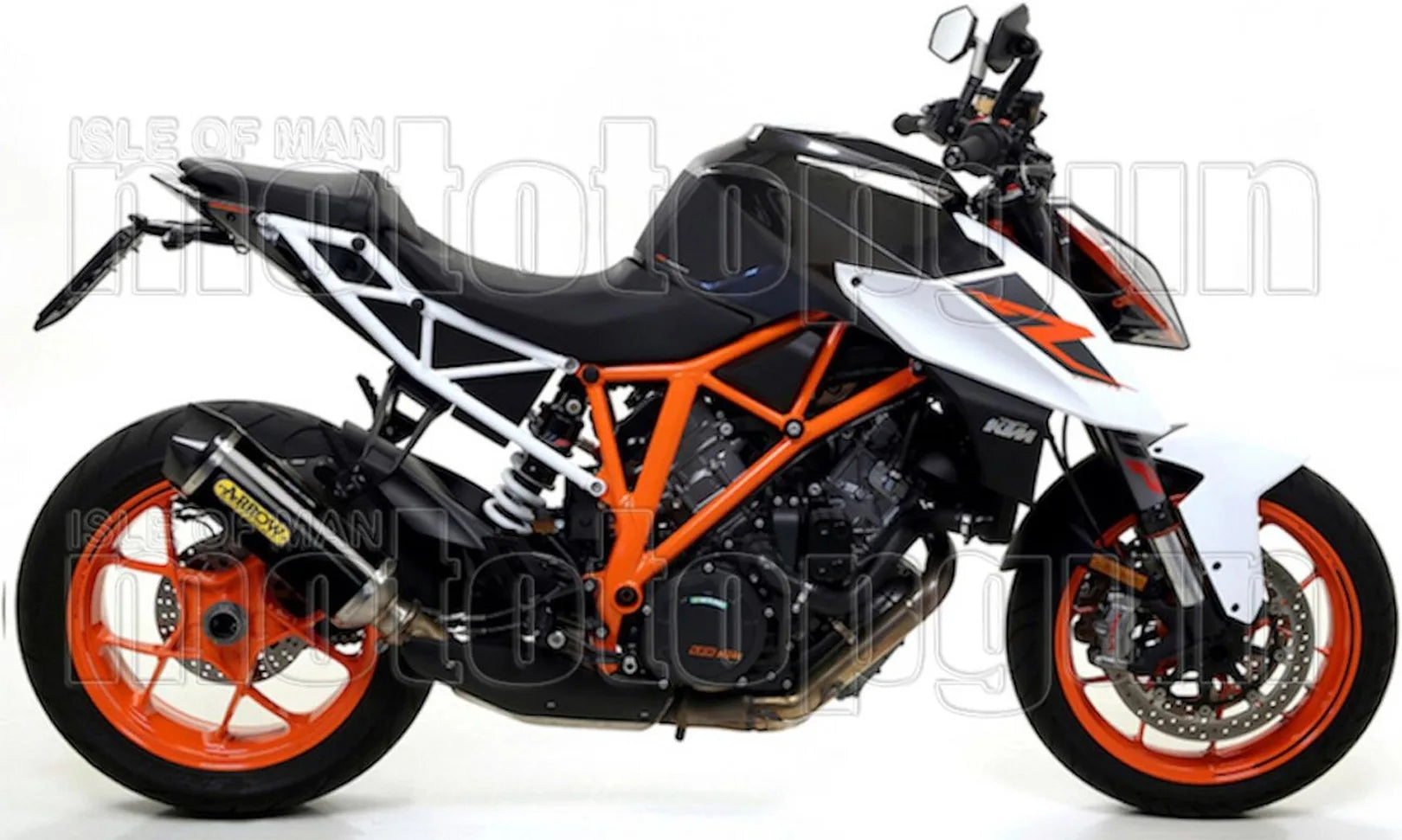 Exhaust Tip With Noise Certification Race-Tech Black Aluminium Carbon - Arrow Special Parts Compatible With Ktm 1290 Superduke Gt (2017-2024)