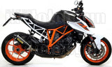 Non-Catalytic Exhaust Tip With Sound Certification Race-Tech Black Aluminium Carbon - Arrow Special Parts Compatible With Ktm Duke 1290 (2017-2019)