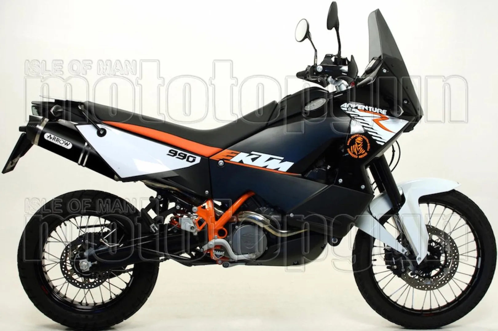 Dual Catalytic Exhaust Tips With Sound Certification Race-Tech Black Aluminium Carbon - Arrow Special Parts Compatible With Ktm 990 Smt (2009-2013)
