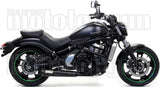 Complete Non-Catalytic Exhaust System With Sound Certification Rebel Black Aluminium Carbon - Arrow Special Parts Compatible With Kawasaki Vulcan 650 S (2017-2020)