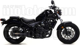 Exhaust Tip With Noise Certification Rebel Black Aluminium Carbon - Arrow Special Parts Compatible With Honda Cmx 500 Rebel (2017-2024)