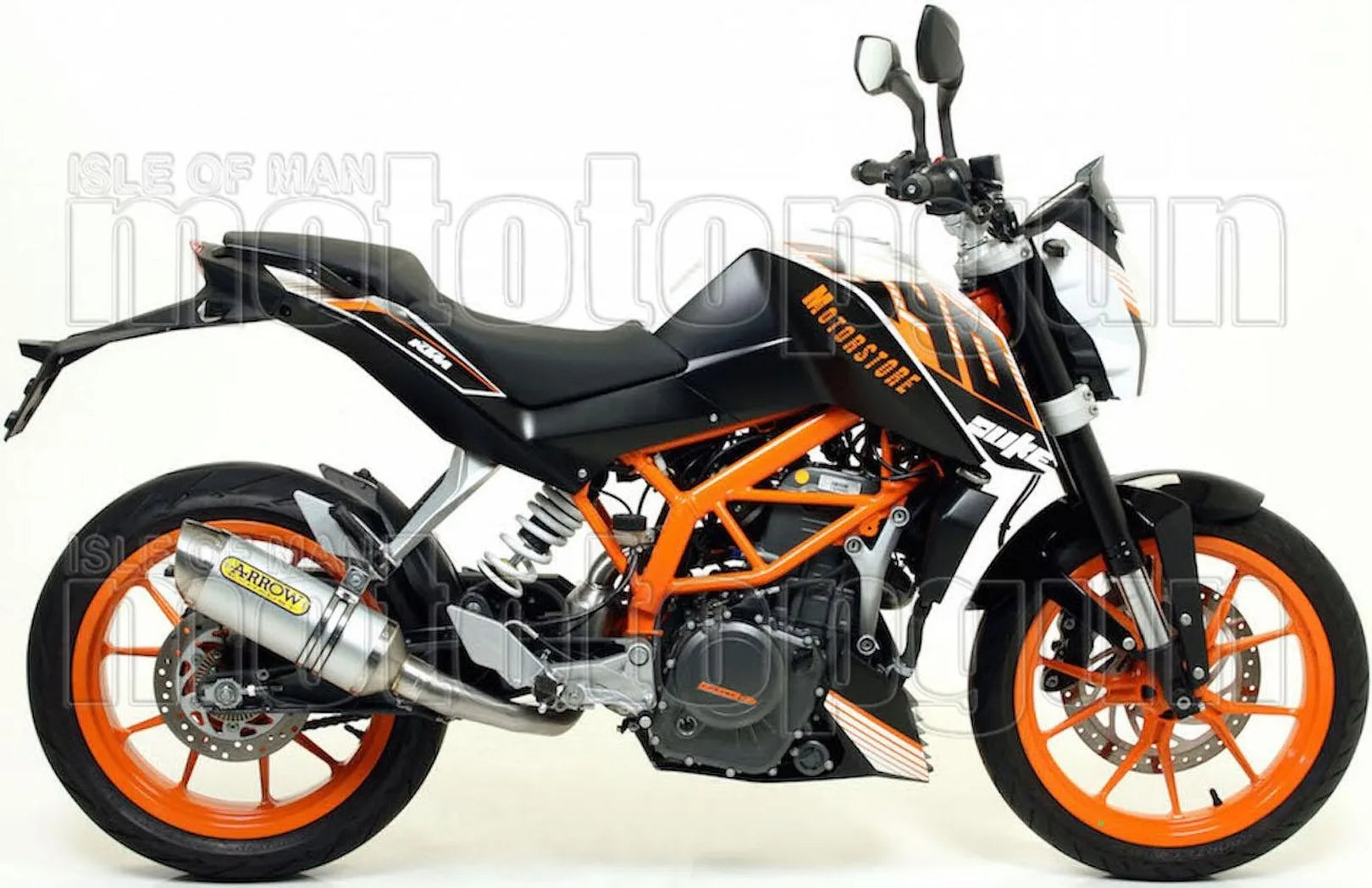 Non-Catalytic Exhaust Tip With Sound Certification Thunder Aluminium Stainless Steel - Arrow Special Parts Compatible With Ktm 390 Duke (2013-2016)