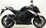 Dual Exhaust System With Sound Certification Thunder Black Aluminium Stainless Steel - Arrow Special Parts Compatible With Kawasaki Z 1000 (2014-2016)
