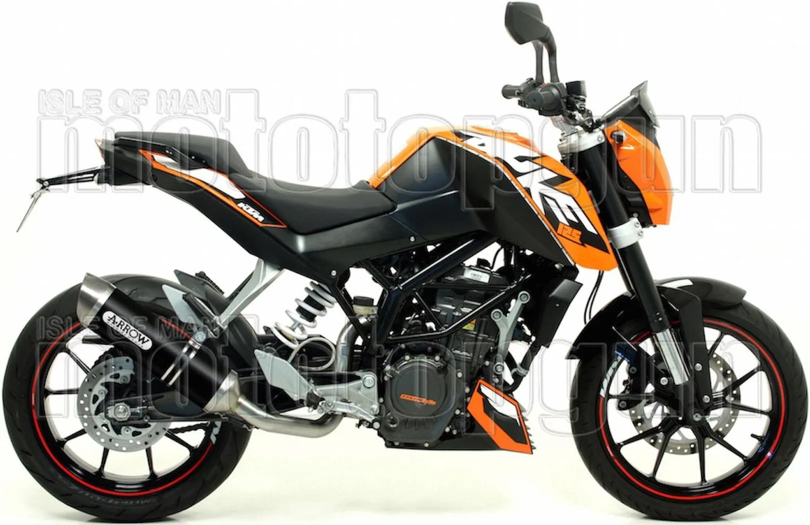 Catalytic Exhaust Tip With Sound Certification Thunder Black Aluminium Stainless Steel - Arrow Special Parts Compatible With Ktm 125 Duke (2011-2016)