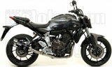 Complete Non-Catalytic Exhaust System With Sound Certification Thunder Black Aluminium Stainless Steel - Arrow Special Parts Compatible With Yamaha Mt-07 (2014-2020)