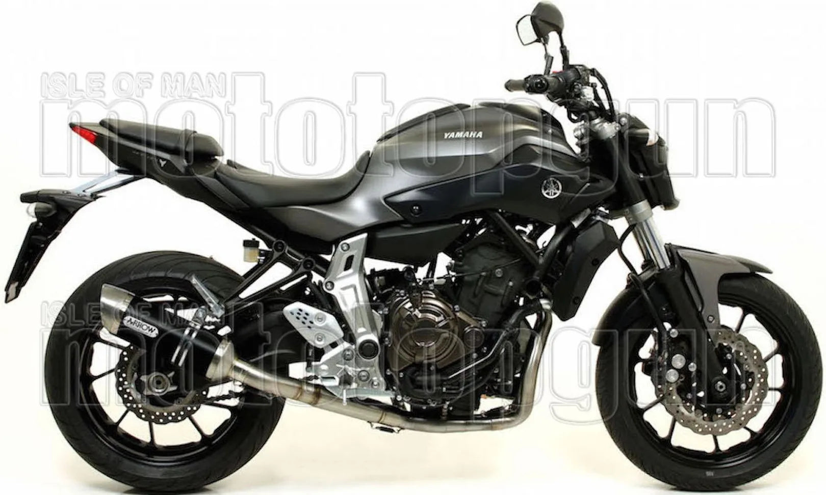 Complete Catalytic Exhaust System With Sound Certification Thunder Black Aluminium Stainless Steel - Arrow Special Parts Compatible With Yamaha Tracer 7 (2021-2024)