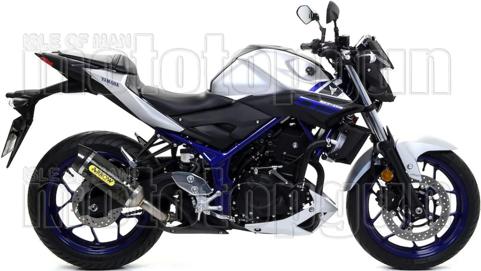 Complete Non-Catalytic Exhaust System With Sound Certification Thunder Carbon Carbon - Arrow Special Parts Compatible With Yamaha Mt-03 (2018-2019)