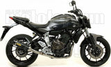 Complete Non-Catalytic Exhaust System With Sound Certification Thunder Carbon Carbon - Arrow Special Parts Compatible With Yamaha Mt-07 (2014-2020)