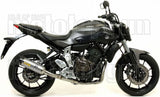 Complete Catalytic Exhaust System With Sound Certification Thunder Aluminium Carbon - Arrow Special Parts Compatible With Yamaha Mt-07 (2014-2020)