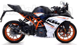 Non-Catalytic Exhaust Tip With Sound Certification Thunder Black Aluminium Carbon - Arrow Special Parts Compatible With Ktm Rc 125 (2017-2020)