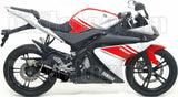 Exhaust Tip With Noise Certification Thunder Black Aluminium Carbon - Arrow Special Parts Compatible With Yamaha Yzf-R 125 (2014-2016)