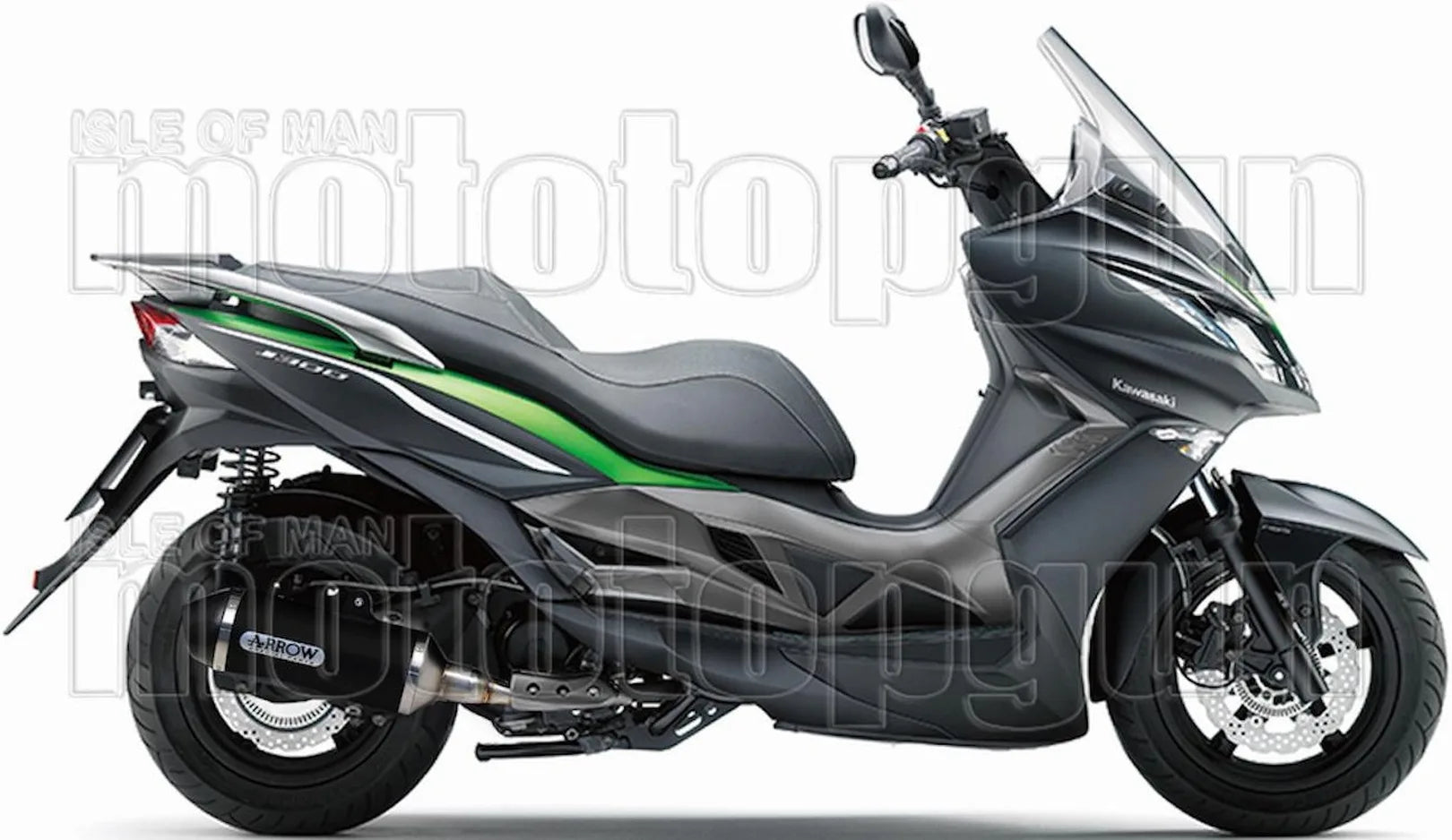 Complete Non-Catalytic Exhaust System With Sound Certification Urban Black Aluminium Stainless Steel Black - Arrow Special Parts Compatible With Kymco Downtown 125 I (2009-2016)