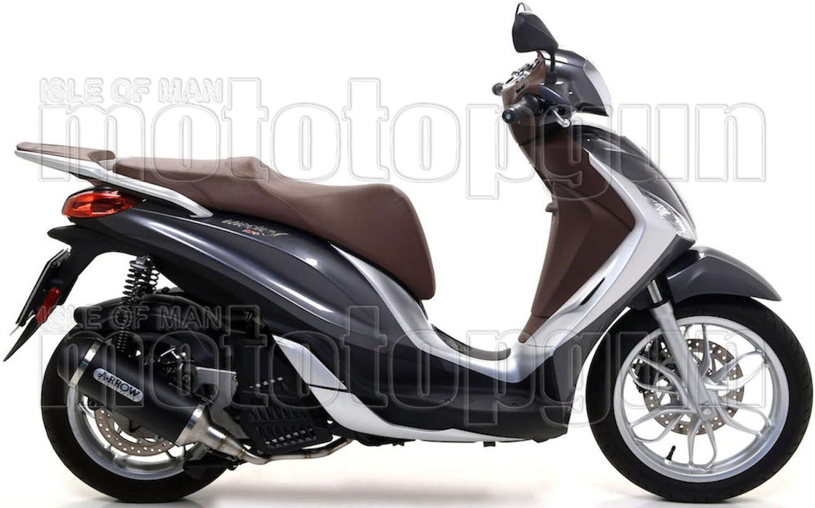 Complete Non-Catalytic Exhaust System With Sound Certification Urban Black Aluminium Stainless Steel Black - Arrow Special Parts Compatible With Piaggio Medley 125 (2016-2019)