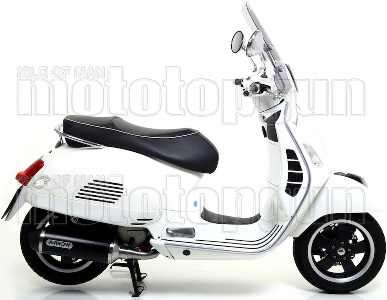 Complete Non-Catalytic Exhaust System With Sound Certification Urban Black Aluminium Stainless Steel Black - Arrow Special Parts Compatible With Piaggio Vespa Gts 300 (2008-2016)