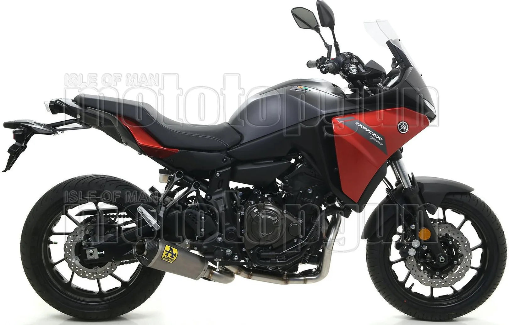 Complete Catalytic Exhaust System With Sound Certification Works Titanium Carbon - Arrow Special Parts Compatible With Yamaha Tracer 700 (2020)