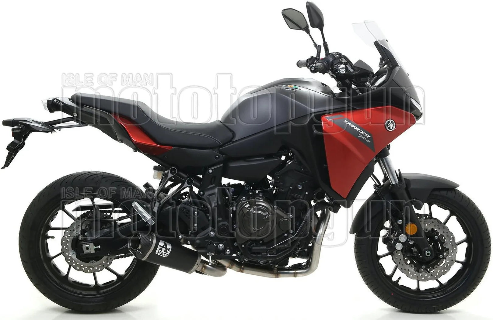 Exhaust Tip With Noise Certification Works Black Nichrom Carbon - Arrow Special Parts Compatible With Yamaha Tracer 7 (2021-2024)