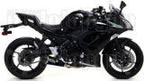 Complete Non-Catalytic Exhaust System With Sound Certification X-Kone Black Nichrom Carbon - Arrow Special Parts Compatible With Kawasaki Z 650 (2017-2020)