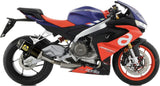 Complete Catalytic Exhaust System With Sound Certification Indy-Race Black Aluminium Carbon - Arrow Special Parts Compatible With Aprilia Rs 660 (2020-2024)