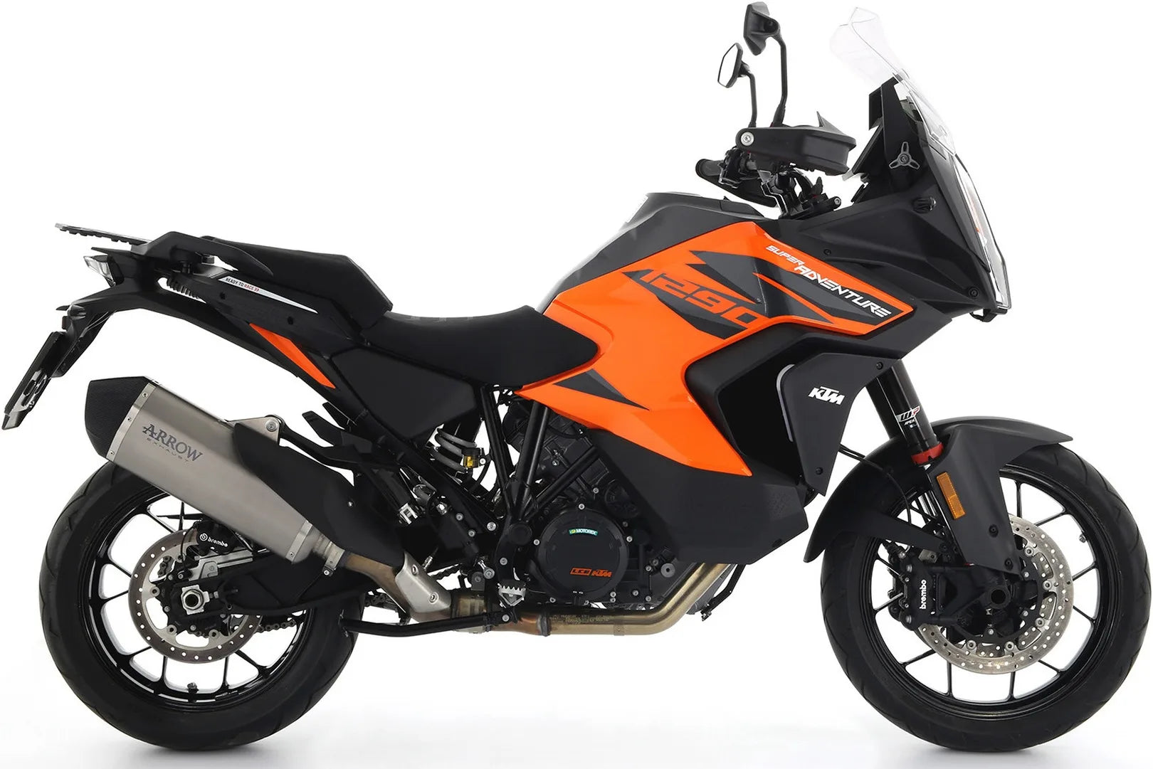 Complete Non-Catalytic Exhaust System With Sound Certification Sonora Titanium Carbon - Arrow Special Parts Compatible With Ktm 1290 Superadventure R (2021-2024)