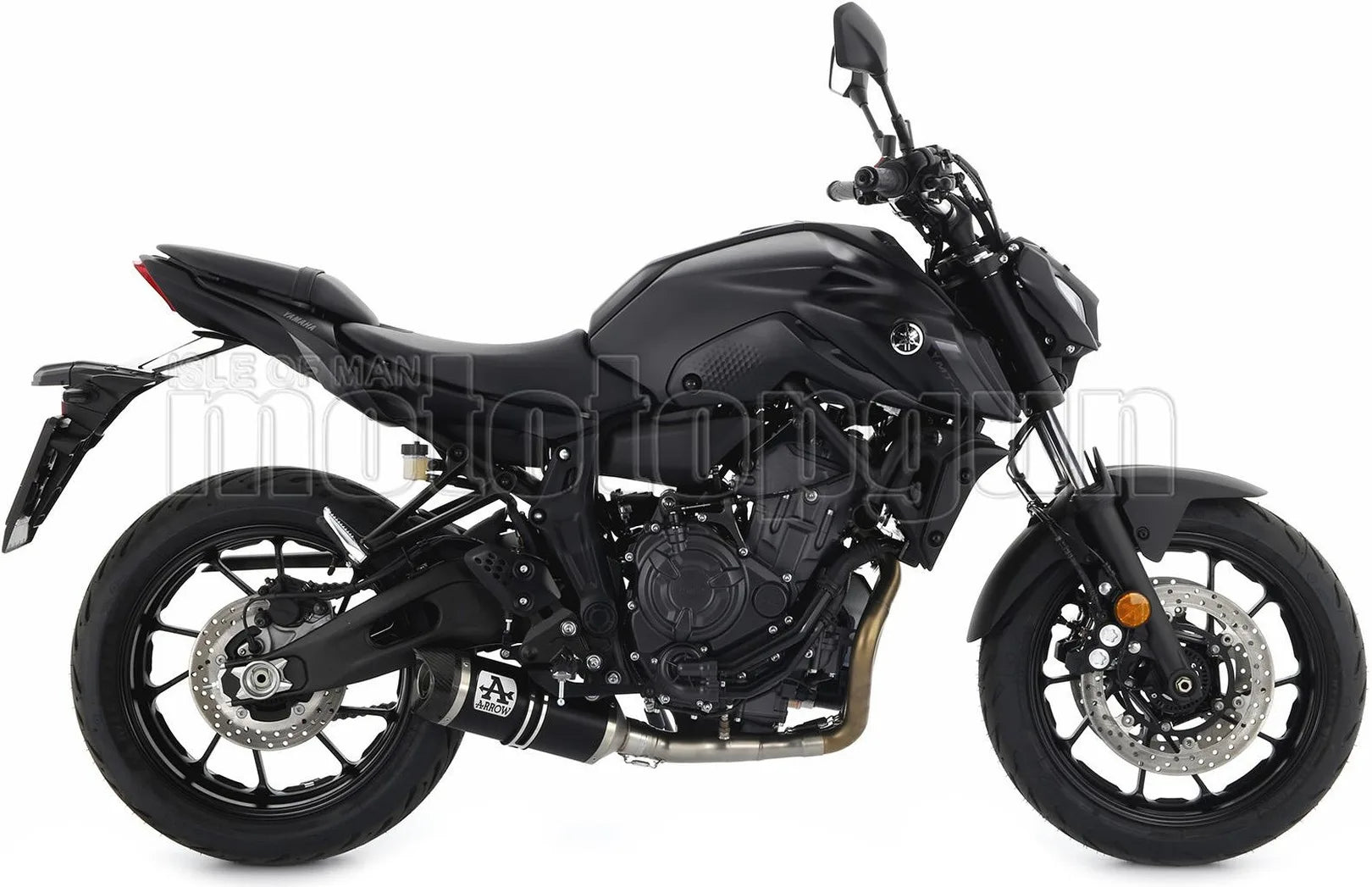 Complete Non-Catalytic Exhaust System With Sound Certification Thunder Black Aluminium Carbon - Arrow Special Parts Compatible With Yamaha Mt-07 (2021-2024)