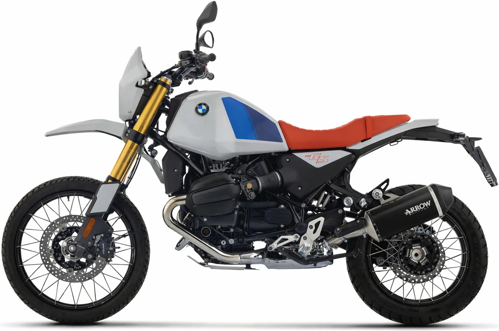 Complete Non-Catalytic Exhaust System With Sound Certification Explorer Black Aluminium Carby End Cap - Arrow Special Parts Compatible With Bmw R12 G - S (2025-2026)