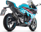 Complete Non-Catalytic Exhaust System With Sound Certification Indy-Race Evo Black Aluminium Carby End Cap - Arrow Special Parts Compatible With Cfmoto 450 Nk (2025-2026)