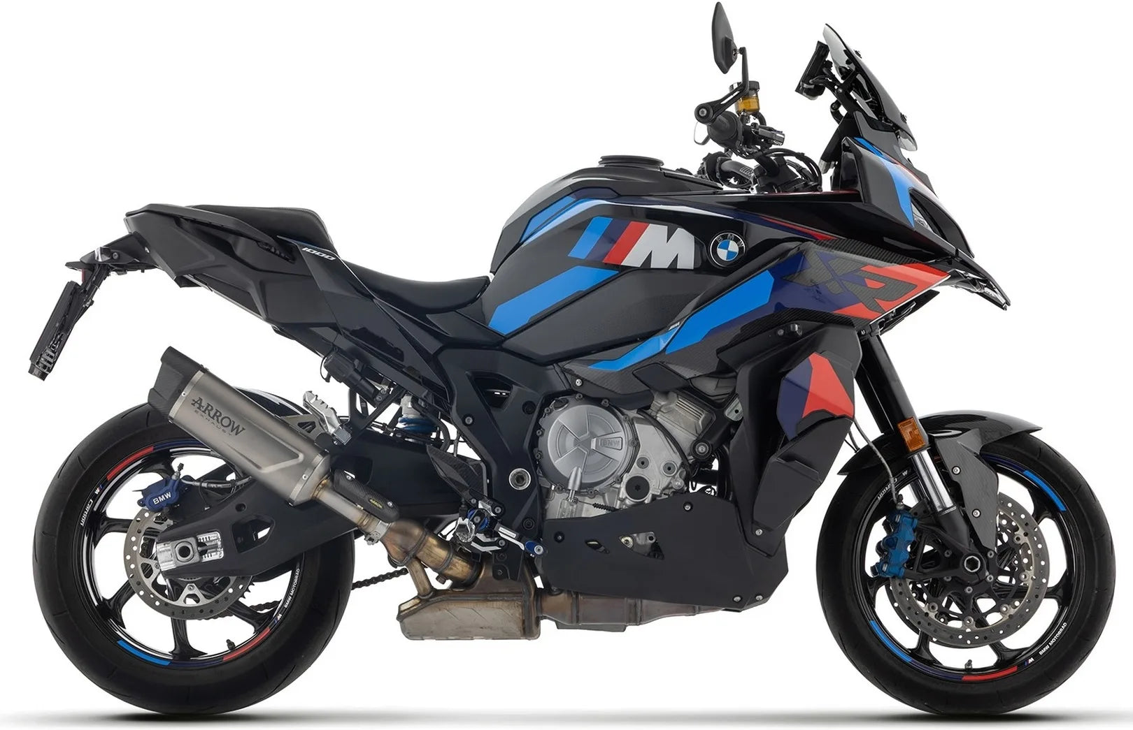 Complete Non-Catalytic Exhaust System With Sound Certification Indy-Race Evo Titanium Carby End Cap - Arrow Special Parts Compatible With Bmw M 1000 Xr (2025-2026)