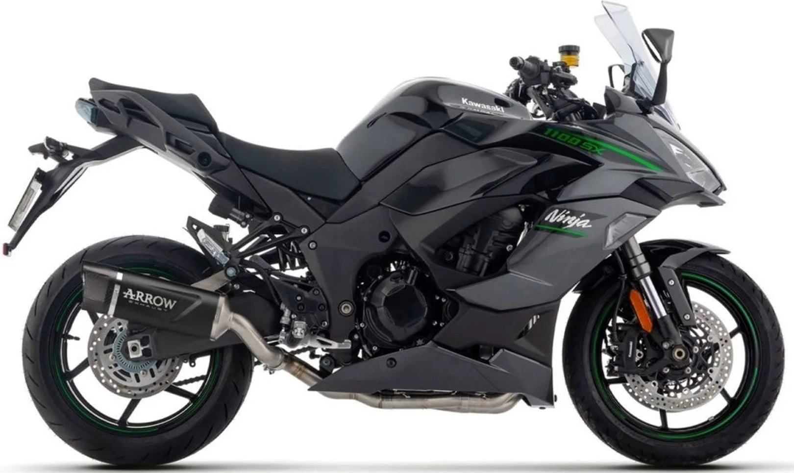 Exhaust Tip With Noise Certification Indy-Race Evo Black Aluminium Carby End Cap - Arrow Special Parts Compatible With Kawasaki Ninja 1100 Sx (2025-2026)