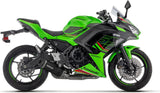 Complete Catalytic Exhaust System With Sound Certification Indy-Race Evo Black Aluminium Carby End Cap - Arrow Special Parts Compatible With Kawasaki Z 650 35Kw (2024-2026)
