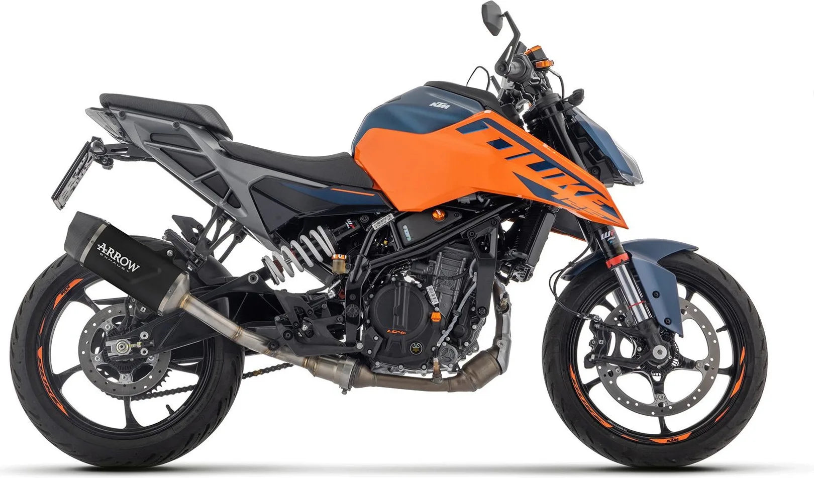 Exhaust Tip With Noise Certification Indy-Race Black Aluminium Carbon - Arrow Special Parts Compatible With Ktm 125 Duke (2024-2026)