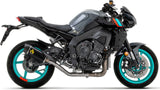 Non-Catalytic Exhaust Tip With Sound Certification Indy-Race Black Aluminium Carbon - Arrow Special Parts Compatible With Yamaha Mt-10 (2022-2024)