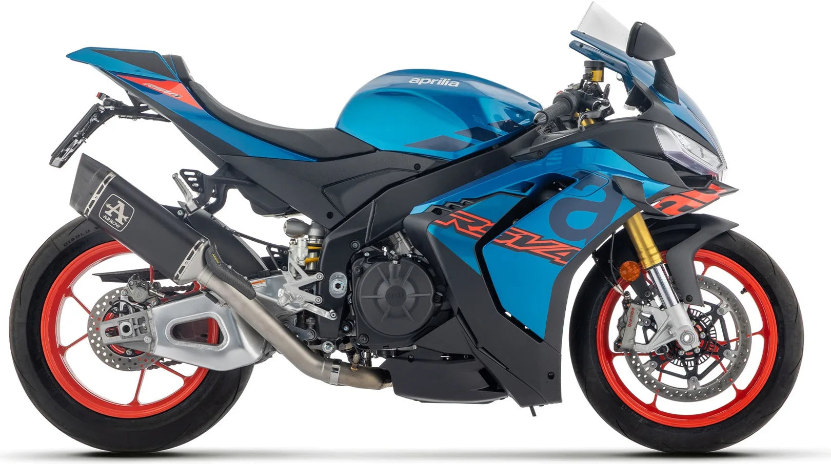Complete Exhaust System Without Catalytic Converter And Without Sound Certification Pista Black Titanium Carby End Cap - Arrow Special Parts Compatible With Aprilia Tuono V4 1100 (2025-2026)