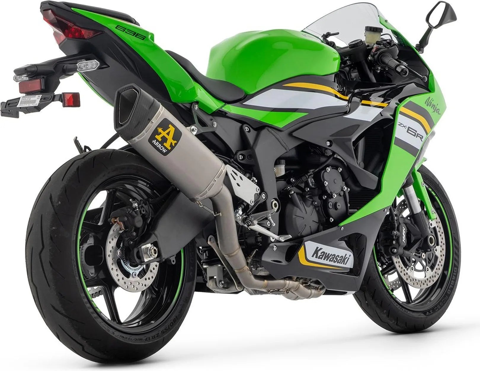 Complete Exhaust System Without Catalytic Converter And Without Sound Certification Pista Competition Titanium Carbon - Arrow Special Parts Compatible With Kawasaki Zx 6R 636 (2024-2026)