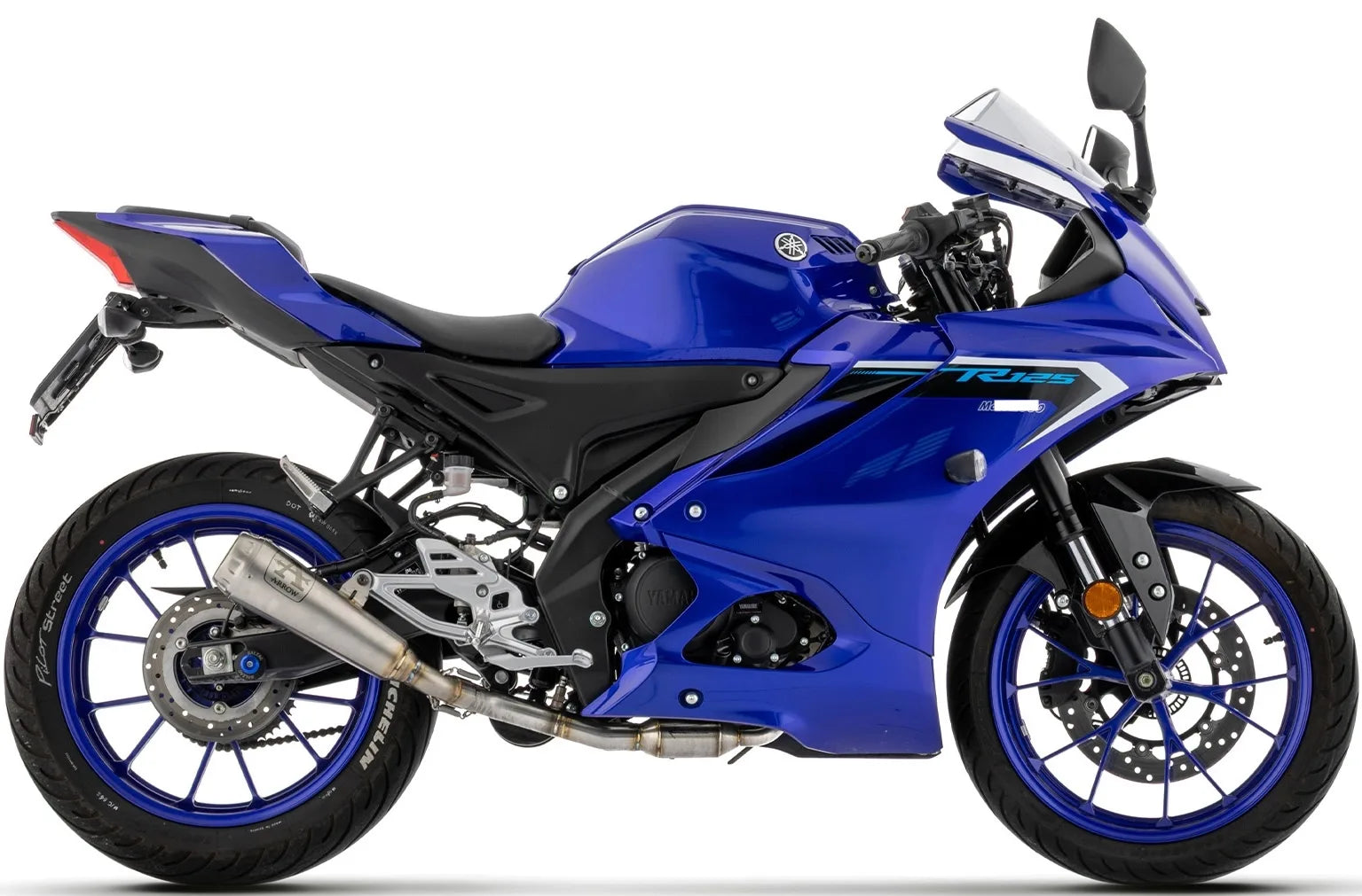 Complete Exhaust System Without Catalytic Converter And Without Sound Certification Pro-Race Nichrom Steel End Cap - Arrow Special Parts Compatible With Yamaha Yzf R125 (2025-2026)
