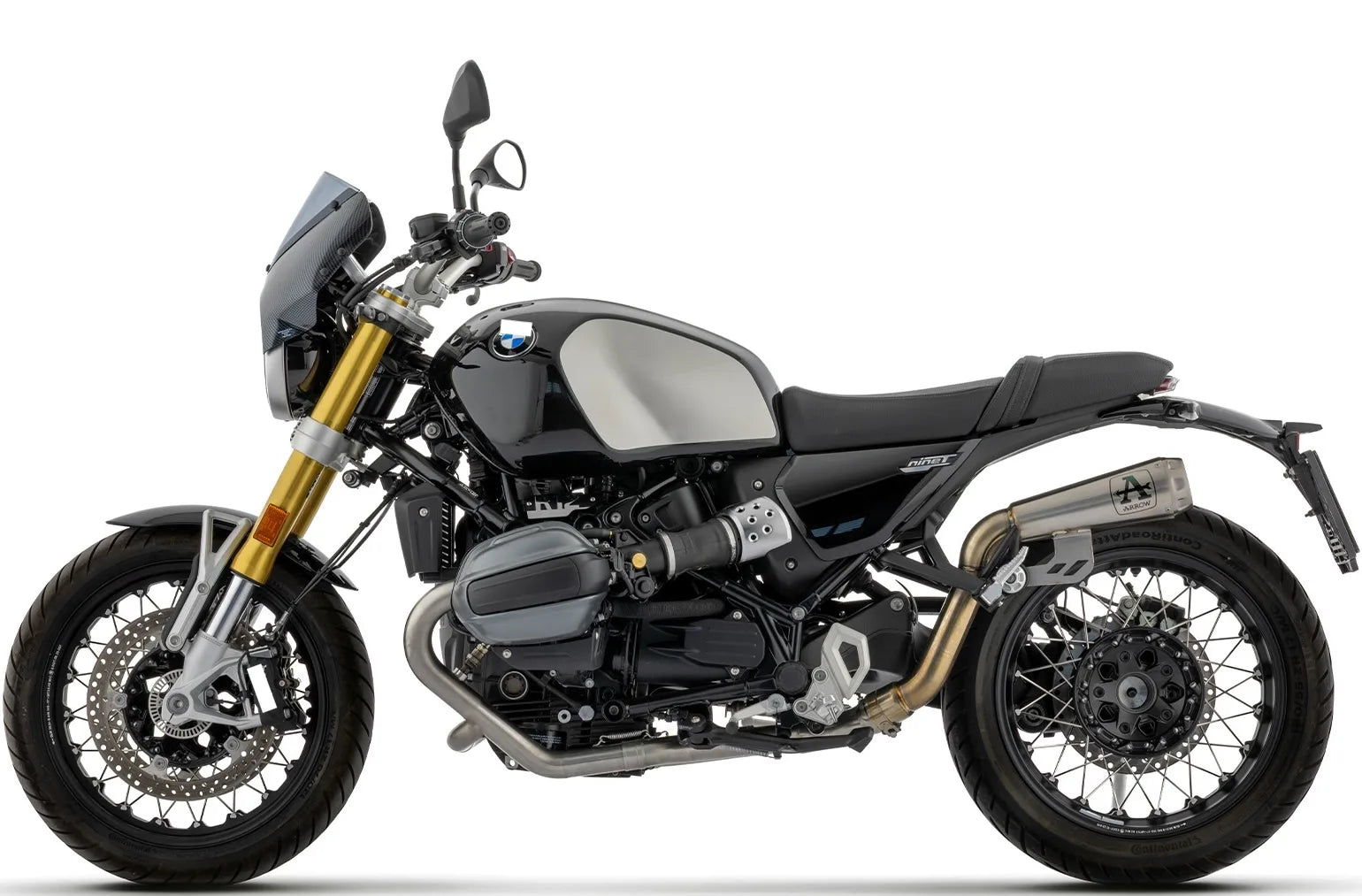 Complete Non-Catalytic Exhaust System With Sound Certification Pro-Race Full Titanium - Arrow Special Parts Compatible With Bmw R12 Nine T (2024-2026)