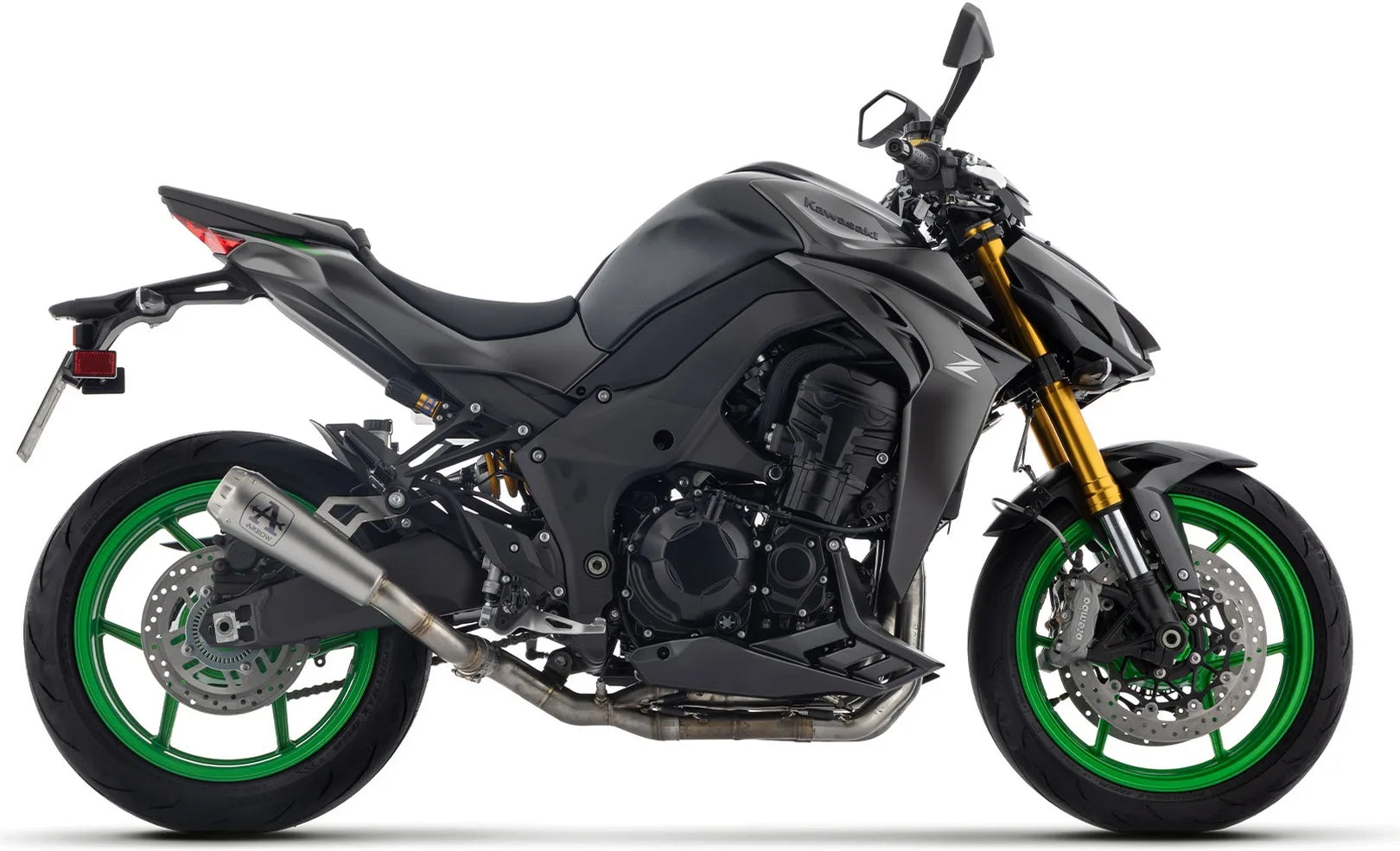 Complete Non-Catalytic Exhaust System With Sound Certification Pro-Race Nichrom Steel End Cap - Arrow Special Parts Compatible With Kawasaki Z 1100 (2025-2026)