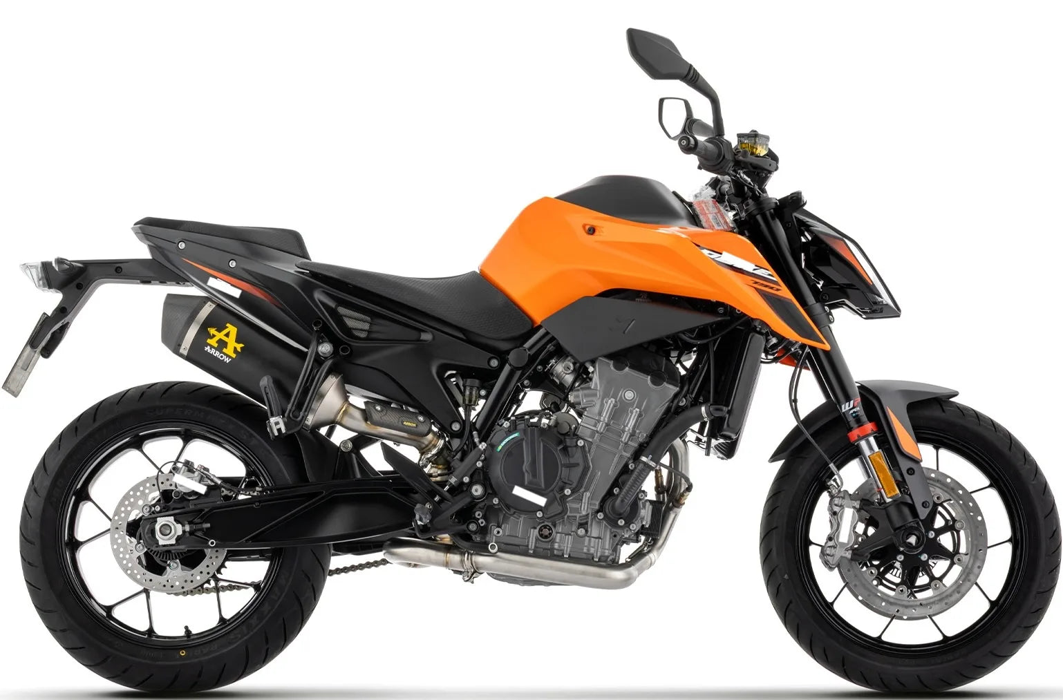 Exhaust Tip Without Sound Certification Race-Tech Black Aluminium Carby End Cap - Arrow Special Parts Compatible With Ktm 790 Duke (2025-2026)