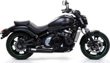 Complete Non-Catalytic Exhaust System With Sound Certification Rebel Black Aluminium Black Aluminium - Arrow Special Parts Compatible With Kawasaki Vulcan 650 S (2021-2024)