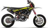 Complete Non-Catalytic Exhaust System With Sound Certification Thunder Black Aluminium Carby End Cap - Arrow Special Parts Compatible With Fantic Motor Xmf 125 (2023-2024)