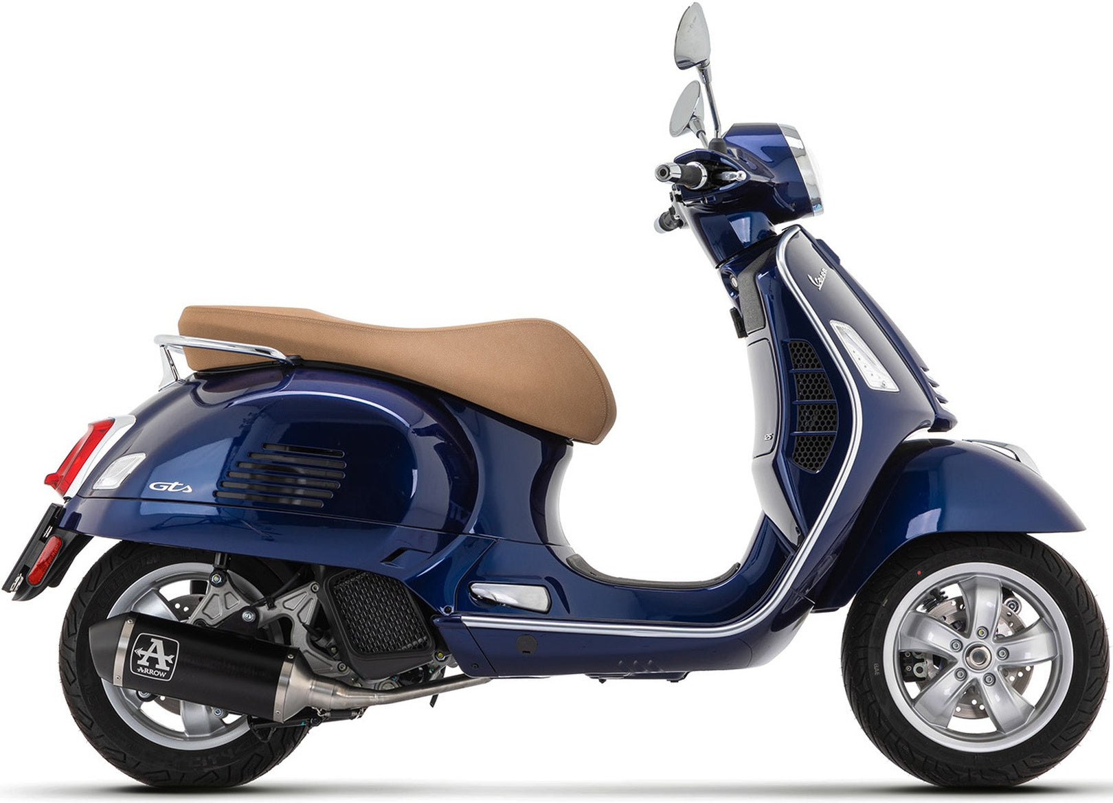 Complete Non-Catalytic Exhaust System With Sound Certification Urban Black Aluminium Stainless Steel Black - Arrow Special Parts Compatible With Piaggio Vespa Gts 125 Ie (2021-2023)