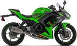 Complete Non-Catalytic Exhaust System With Sound Certification Veloce Titanium Carby End Cap - Arrow Special Parts Compatible With Kawasaki Z 650 (2024-2026)
