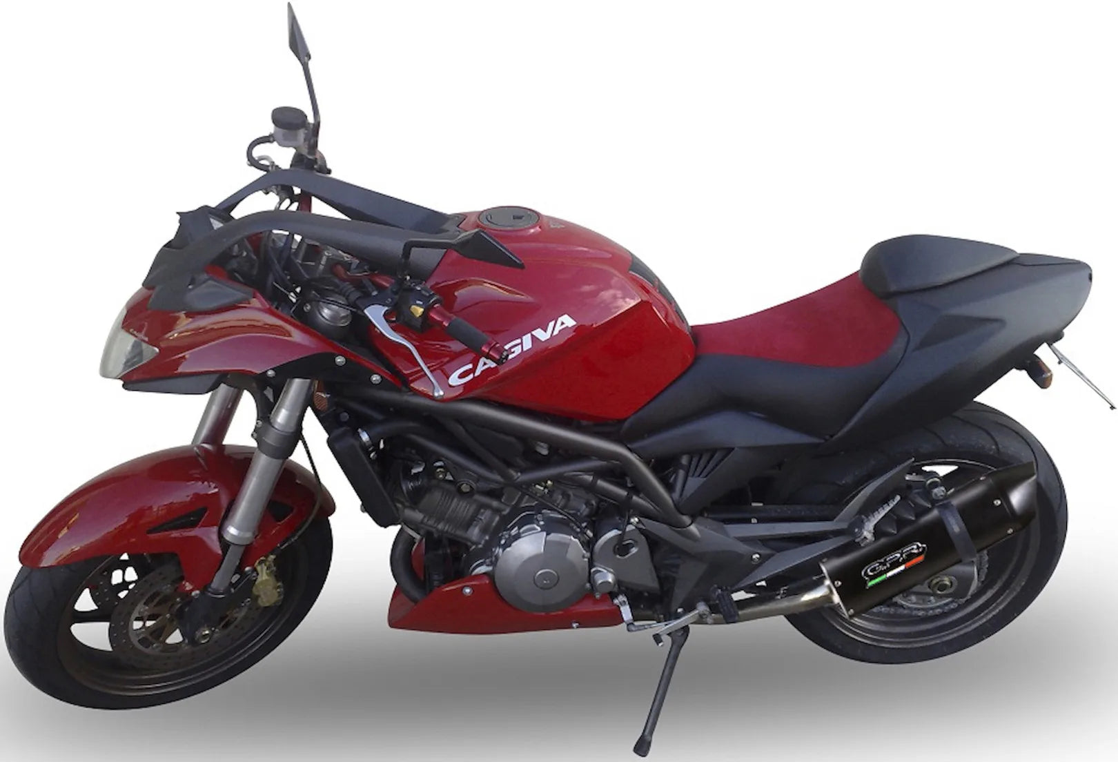 Dual Exhaust System With Sound Certification Furore Aluminium Black - Gpr Compatible With Cagiva V-Raptor 1000 (2000-2002)