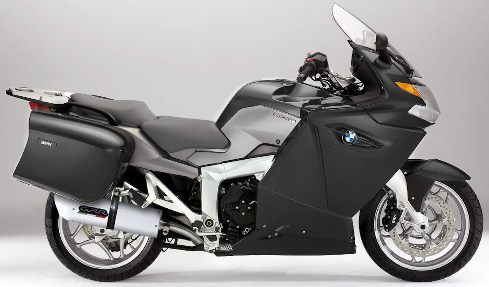 Complete Catalytic Exhaust System With Sound Certification Albus Ceramic White Aluminium - Gpr Compatible With Bmw K 1300 Gt (2009-2011)