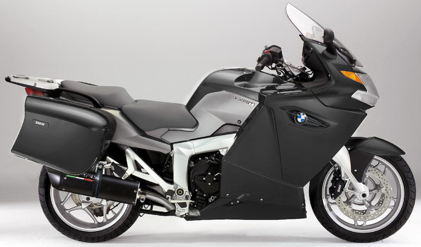 Complete Catalytic Exhaust System With Sound Certification Furore Aluminium Black - Gpr Compatible With Bmw K 1300 Gt (2009-2011)